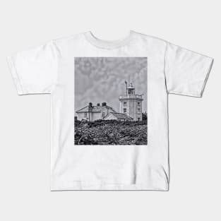 Cromer Lighthouse Black and White Kids T-Shirt